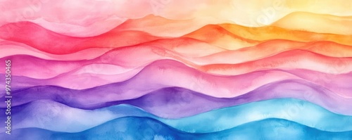 Soft strokes, ripple waves, blending vibrant hues, watercolor style