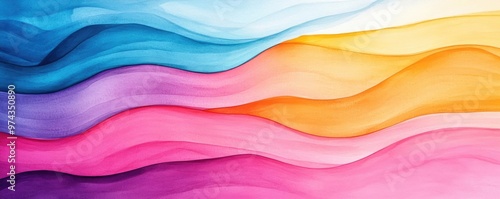 Vivid strokes, abstract ripples, flowing hues, watercolor style