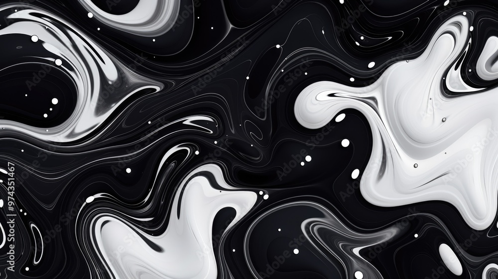 A mesmerizing abstract background featuring a swirling, fluid design in black and white. A mesmerizing abstract background featuring a swirling, fluid design in black and white.