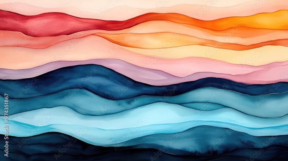 Abstract pigment flow, drifting waves, muted tones, watercolor style Abstract pigment flow, drifting waves, muted tones, watercolor style