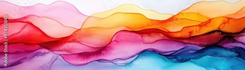 Abstract creative paintwork, soft transitions, soothing tones, watercolor style