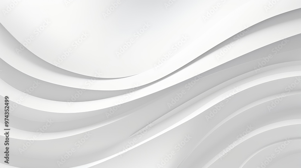 Abstract white background with smooth, flowing curves. The soft, subtle lines create a sense of depth and movement. Abstract white background with smooth, flowing curves. The soft, subtle lines create a sense of depth and movement.