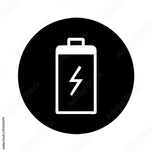 Battery icon in minimalist style on black background
