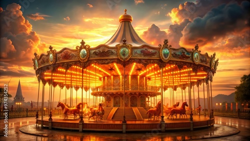 orange merry go round atmospheric