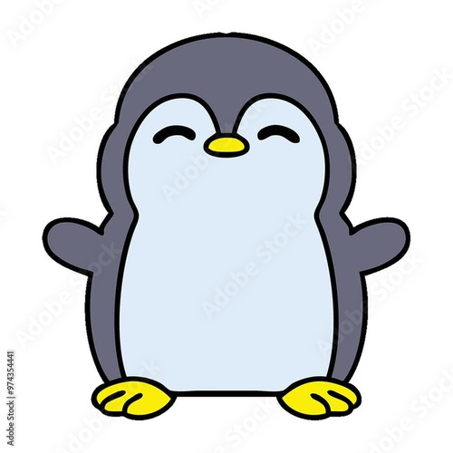 cartoon of a cute little penguin photo