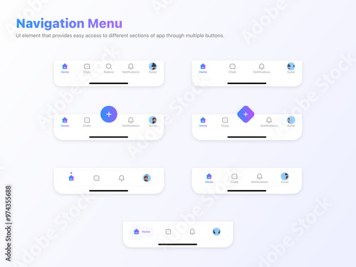 Navigation UI Template Design Mobile App