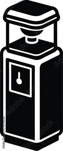 Water cooler silhouette Vector Icon, Illustration on black and white.