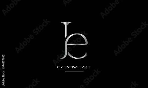 JE, EJ, J, E abstract letters logo monogram