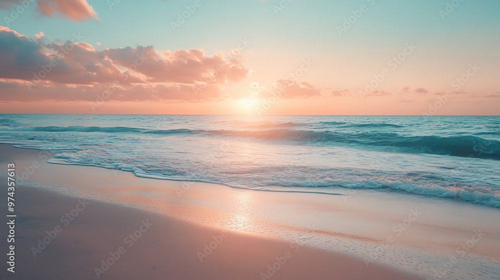 A serene beach at sunset, with soft waves lapping at the shore and a colorful sky reflecting the tranquil transition of day to night. A serene beach at sunset, with soft waves lapping at the shore and a colorful sky reflecting the tranquil transition of day to night.
