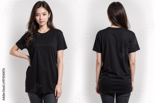 t-shirt mockup, model, back and font