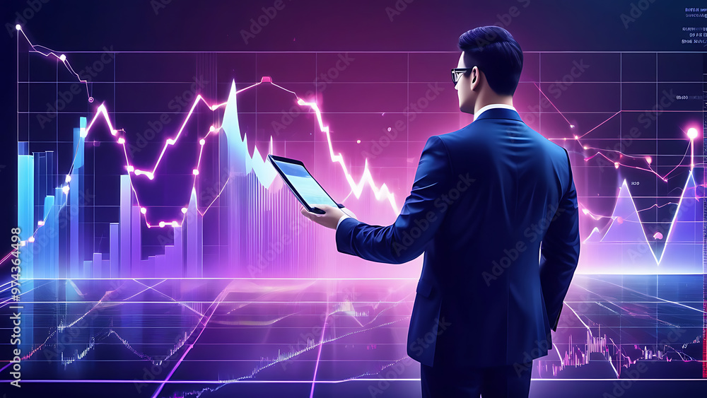 stock market graph on monitor stock market graph on monitor