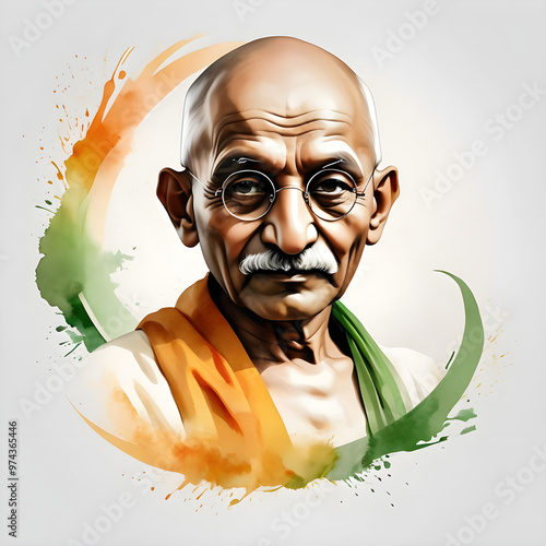 Happy Gandhi Jayanti celebration with colorful abstract background ai generative