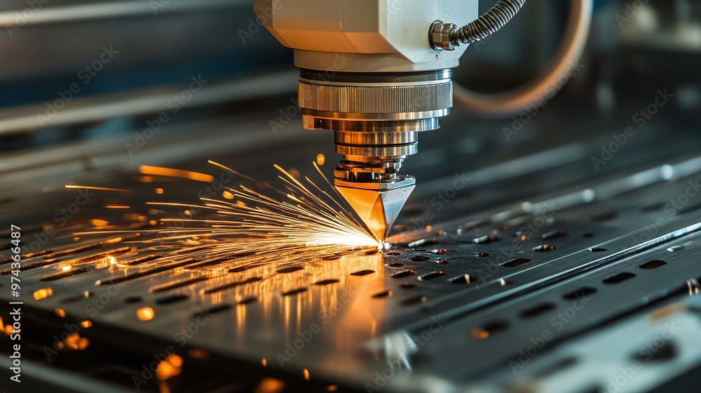 factory laser cutting machine in action, showcasing the precision of steel cutting, automated production processes, and the engineering expertise behind industrial fabrication technology factory laser cutting machine in action, showcasing the precision of steel cutting, automated production processes, and the engineering expertise behind industrial fabrication technology