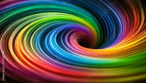 Abstract rainbow swirl background with depth of field for a dynamic look