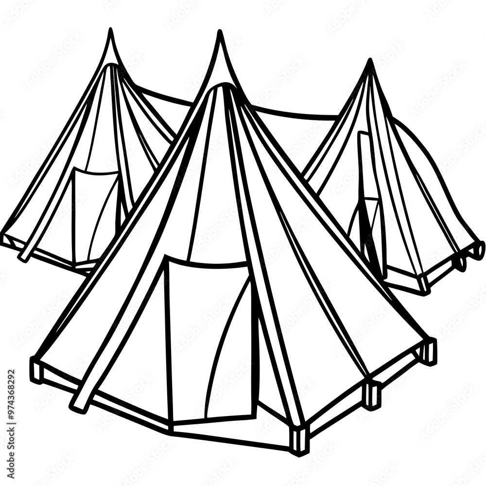 Tents vector on white background Tents vector on white background