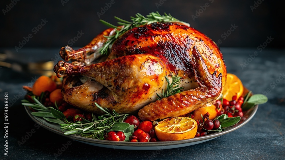 delicious festive roasted turkey with crispy skin, enhanced by a fresh herb citrus garnish, making the perfect dinner centerpiece for Thanksgiving or any holiday meal delicious festive roasted turkey with crispy skin, enhanced by a fresh herb citrus garnish, making the perfect dinner centerpiece for Thanksgiving or any holiday meal
