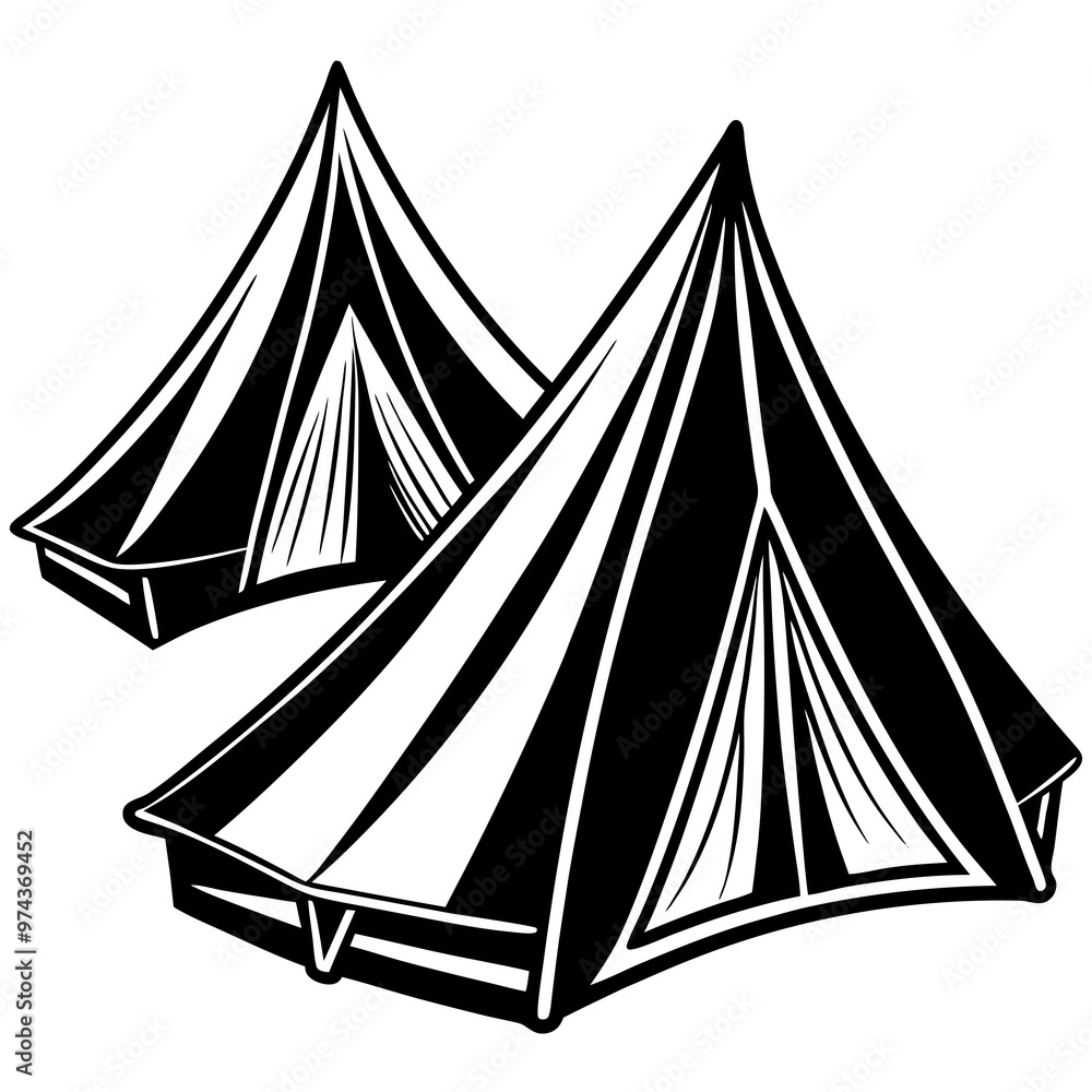 Tents vector on white background Tents vector on white background