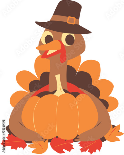 Thanksgiving bird element for Thanksgiving decoration.