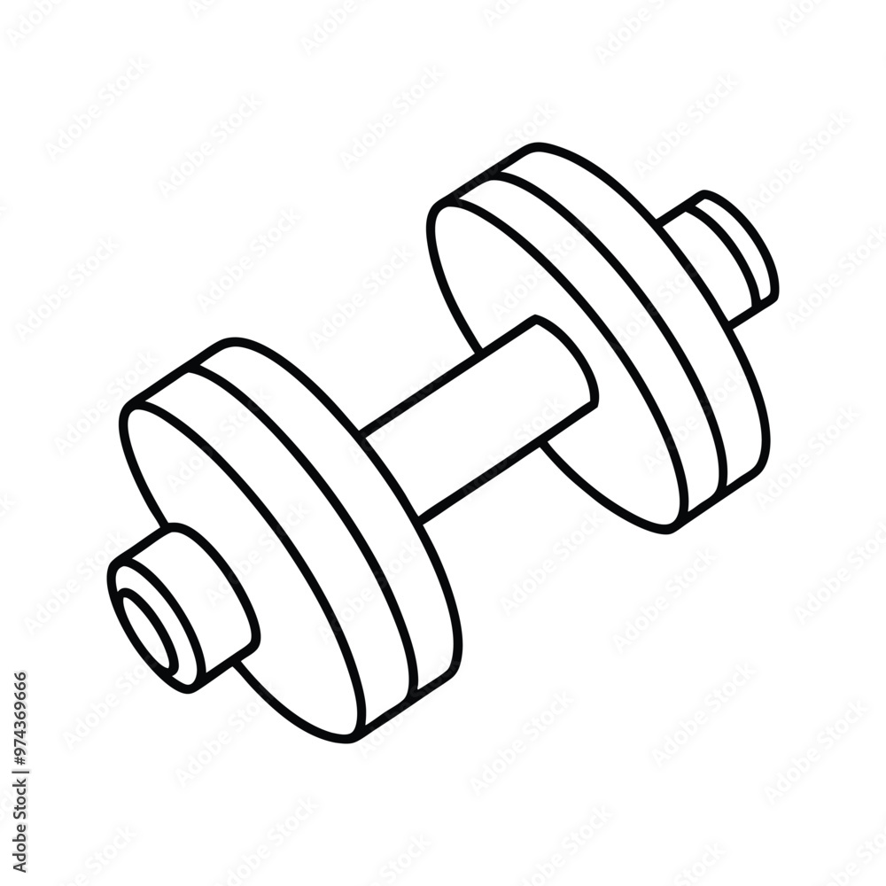 Dumbell Drawing Design Vector Illustration Clipart Eps