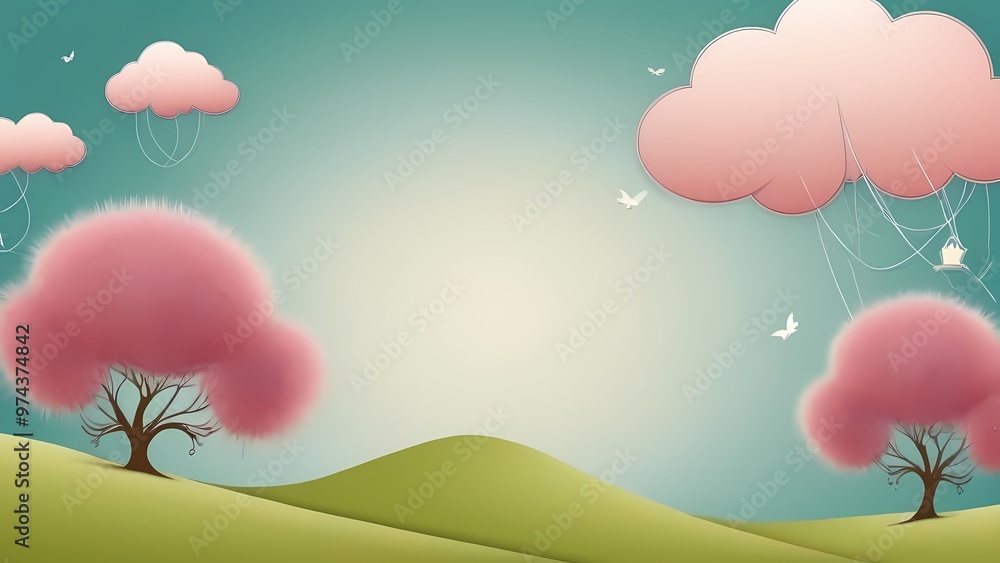 Illustration of cartoon season floral background design