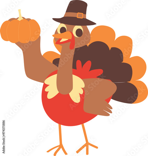 Thanksgiving bird element for Thanksgiving decoration.