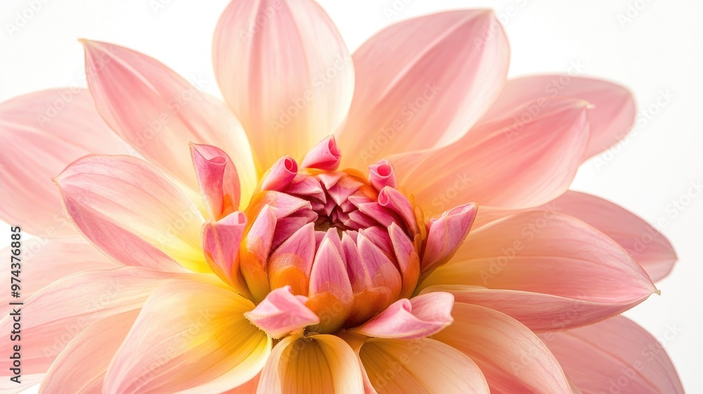 Close-up shot of a favorite flower with soft, radiant petals, captured on a bright white background, highlighting its natural beauty Close-up shot of a favorite flower with soft, radiant petals, captured on a bright white background, highlighting its natural beauty