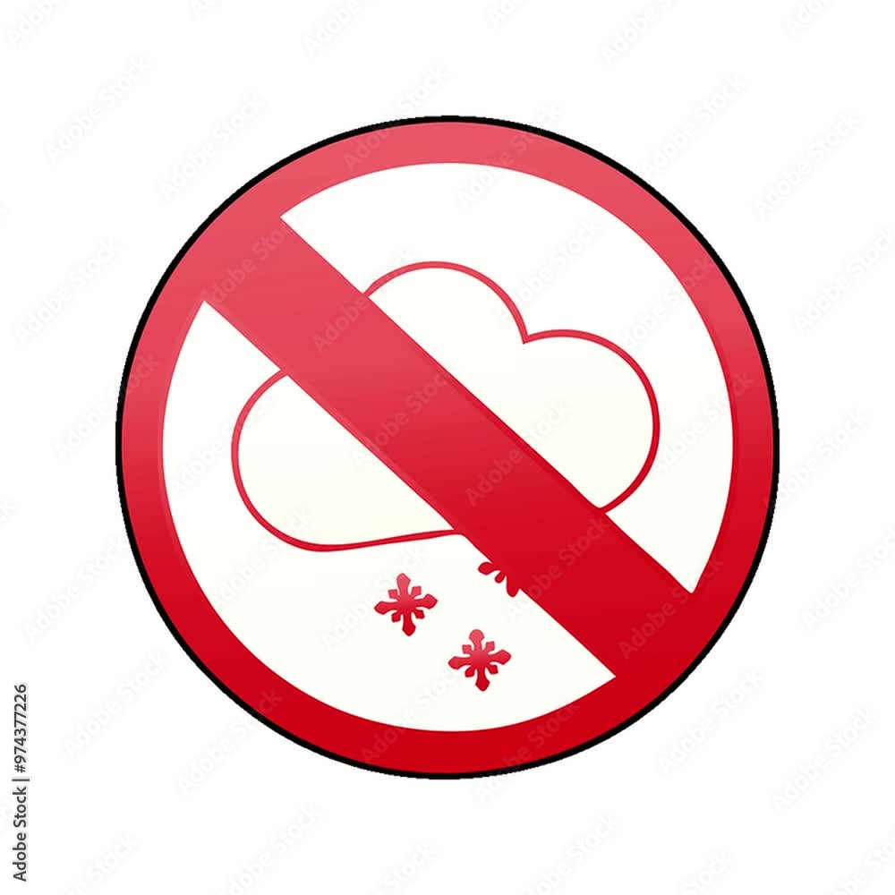 gradient shaded cartoon of a no snow allowed sign gradient shaded cartoon of a no snow allowed sign