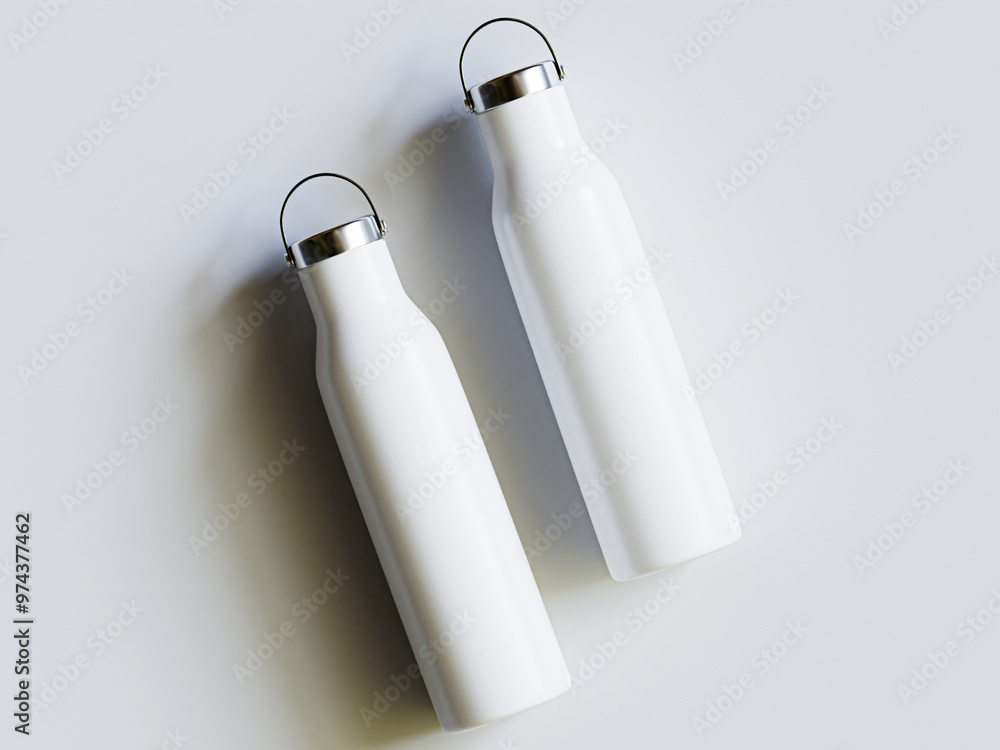 Water bottle and metal texture for cap with Isolated on white background Water bottle and metal texture for cap with Isolated on white background