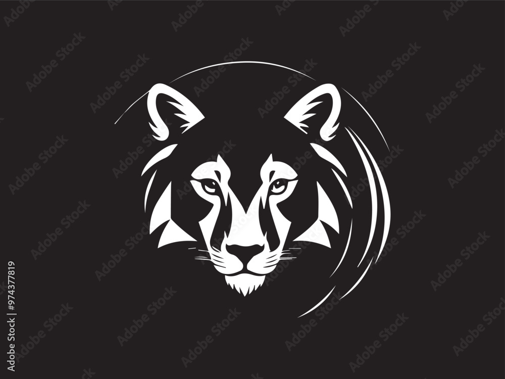 Fototapeta premium Black animals logo icon on white background