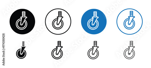 Swivel caster icon, editable swivel caster icon set for furniture, business, web and app development