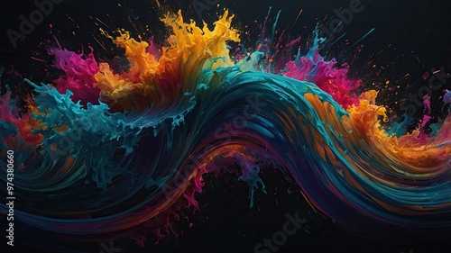 Colorful and Vibrant Sound Energy Graphic Wallpaper. Ideal for a Desktop wallpaper or Screensaver.