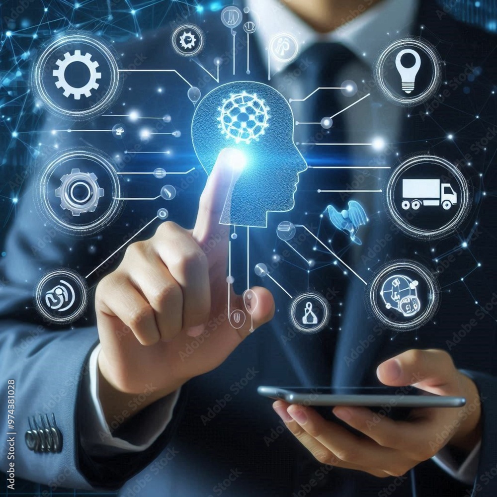 Hand interacting with a touch screen network button symbolizing global digital communication and technology Hand interacting with a touch screen network button symbolizing global digital communication and technology