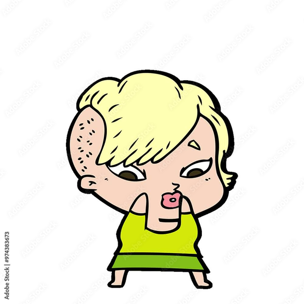 cartoon surprised girl