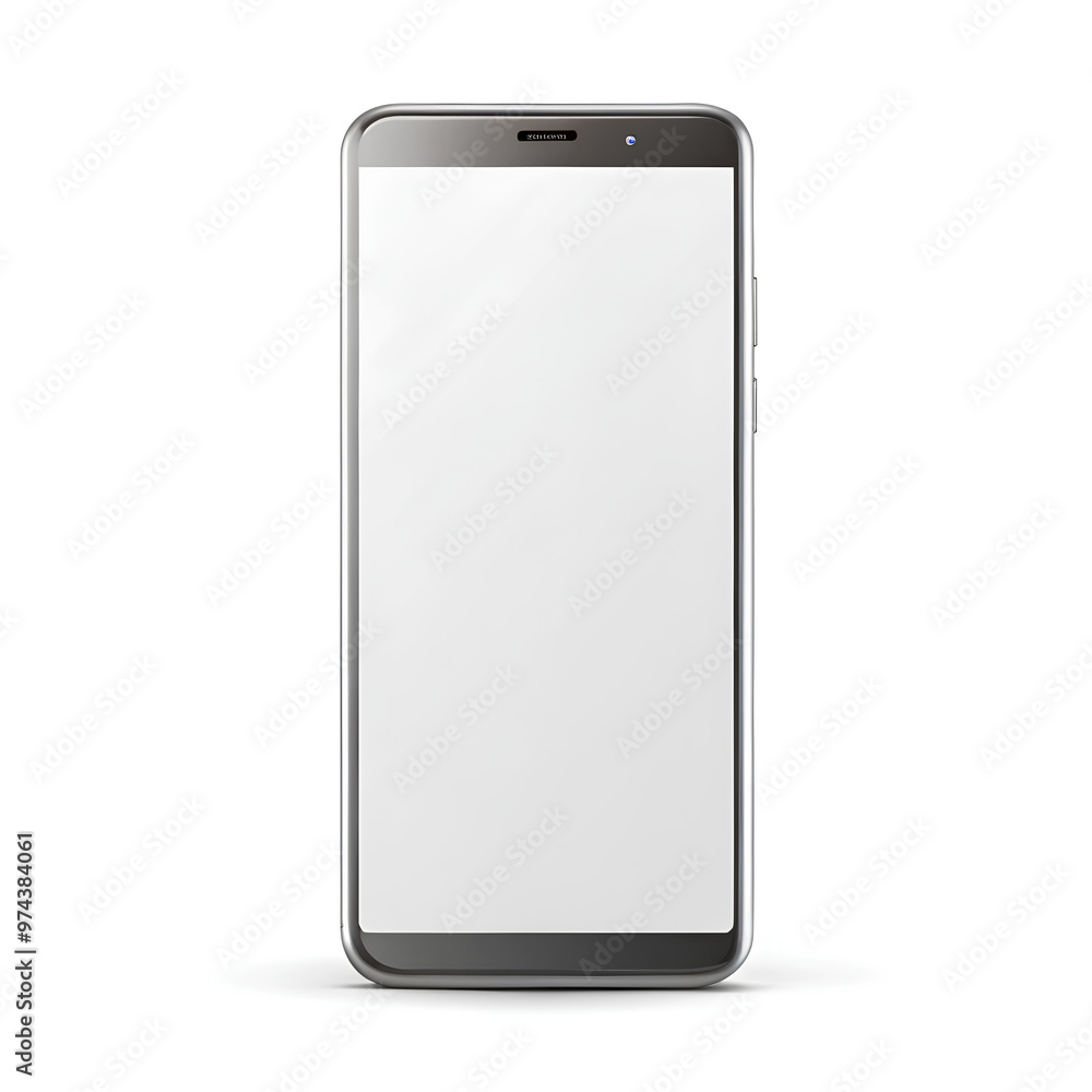 3d mobile phone with blank white screen. Modern cell phone template 3d mobile phone with blank white screen. Modern cell phone template