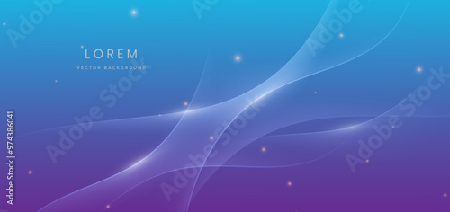 Luxury light blue background with curve glowing line lighting effect sparkle. Template premium award ceremony design.