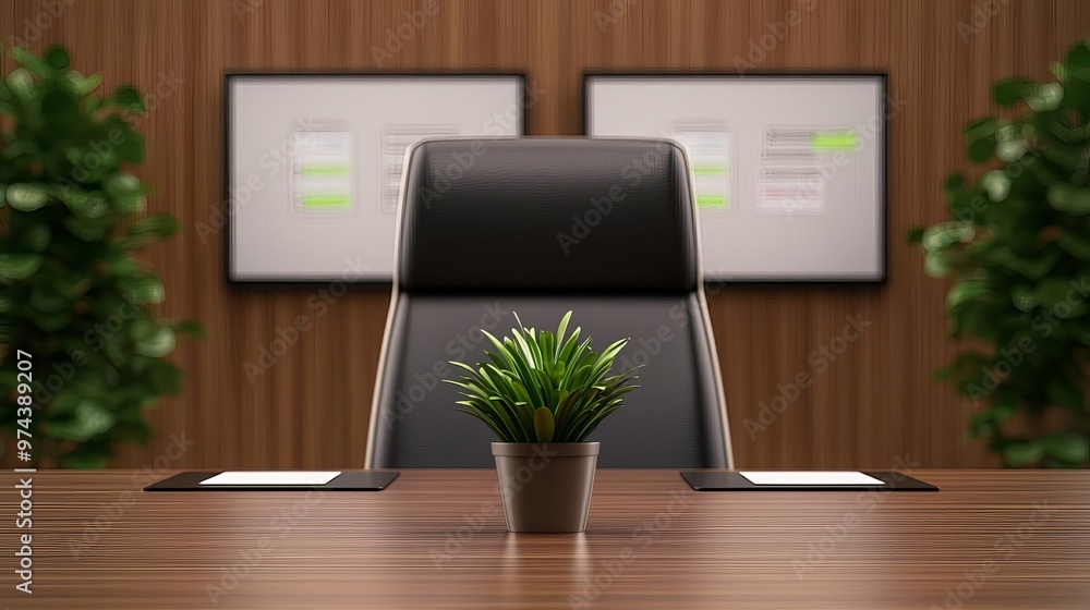 Fototapeta premium Corporate meeting setup for a professional conference setup