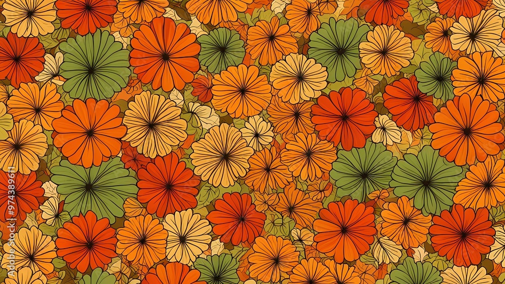 Illustration of season floral background design Illustration of season floral background design