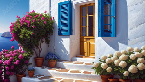 Fototapeta Naklejka Na Ścianę i Meble -  traditional greek house in island