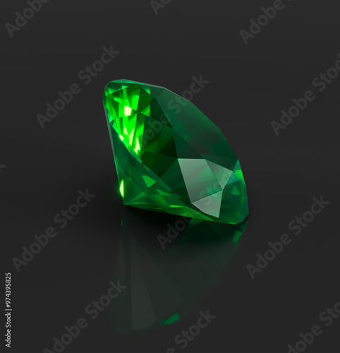 Wallpaper Mural An emerald on a dark background. A high-resolution 3D rendering. Torontodigital.ca