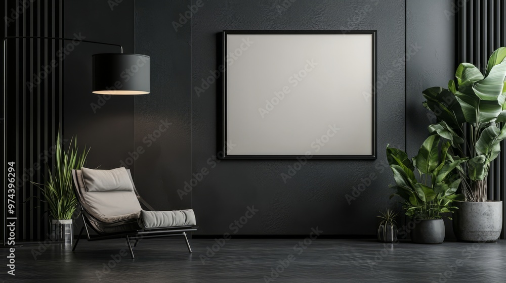 Elegant Home Decor with Mock-Up Picture Frame in a Stylish Living Room Setting Elegant Home Decor with Mock-Up Picture Frame in a Stylish Living Room Setting