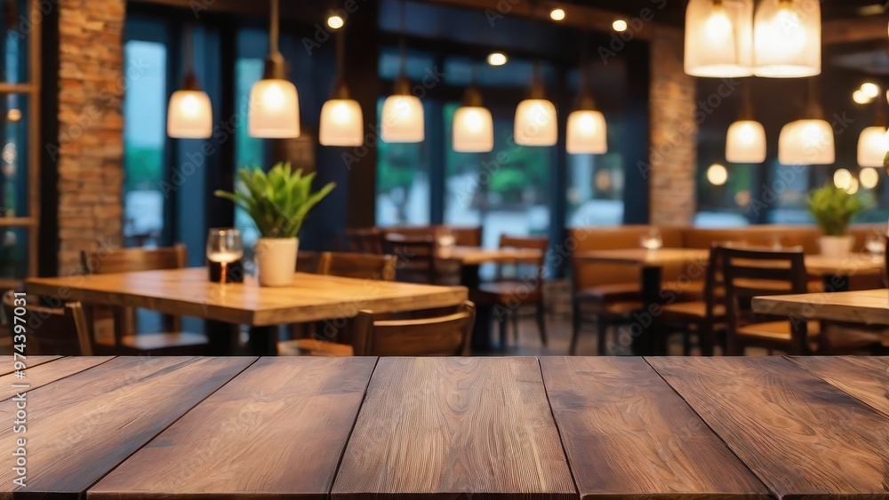 A cozy restaurant interior with wooden tables, warm lighting, and plants, creating an inviting atmosphere. A cozy restaurant interior with wooden tables, warm lighting, and plants, creating an inviting atmosphere.