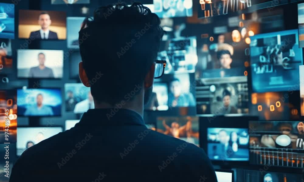 Man Overwhelmed by Information Man Overwhelmed by Information
