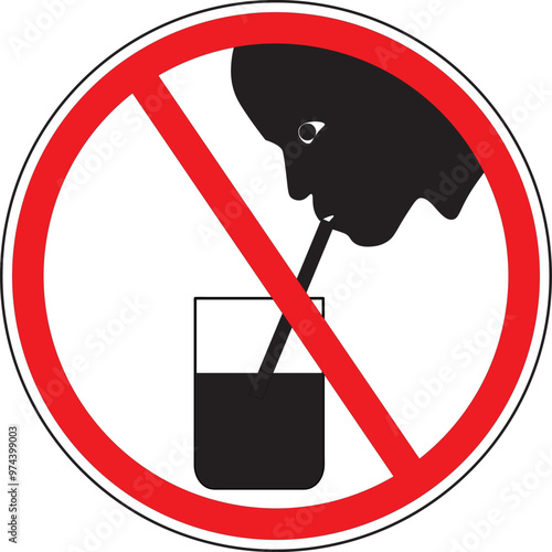 No mouth pipetting warning icon vector.eps