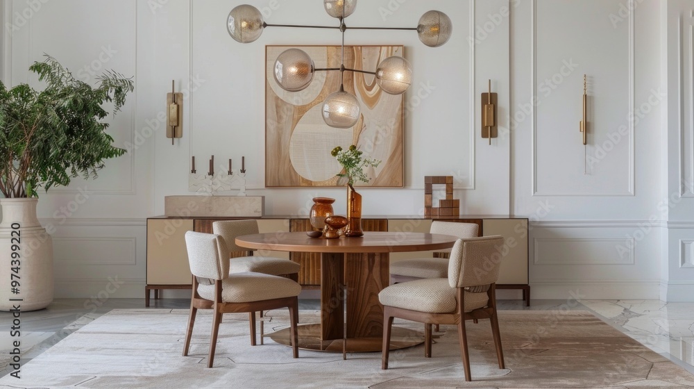 Minimalist Dining Room with Artistic Decor Minimalist Dining Room with Artistic Decor