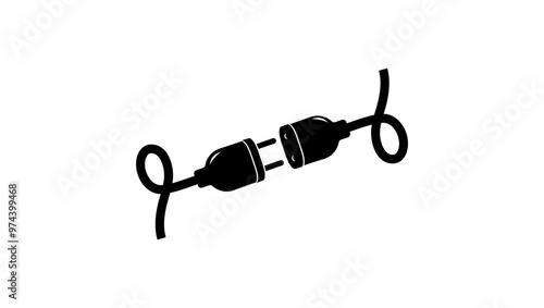 Plug connection,  black isolated silhouette 