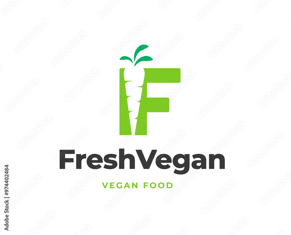 Fototapeta premium Initial Letter A with Cutlery and Carrot Icon for Organic Restaurant Logo Design