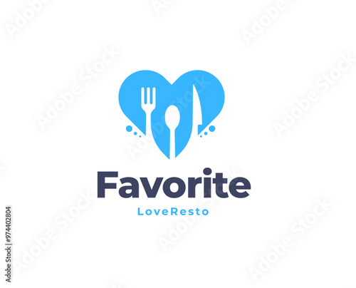 Wallpaper Mural Fork spoon knife and love shape logo icon design for restaurant logo template vector illustration Torontodigital.ca