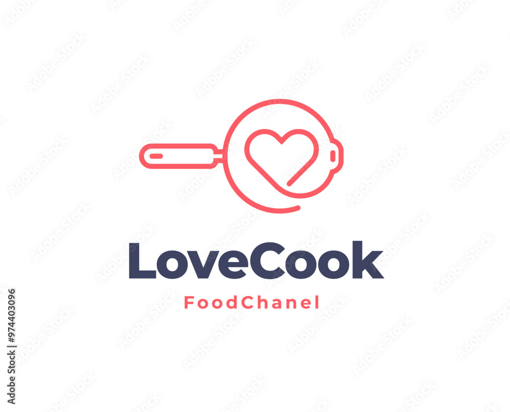 Teflon logo with love shape icon for restaurant logo vector illustration Teflon logo with love shape icon for restaurant logo vector illustration