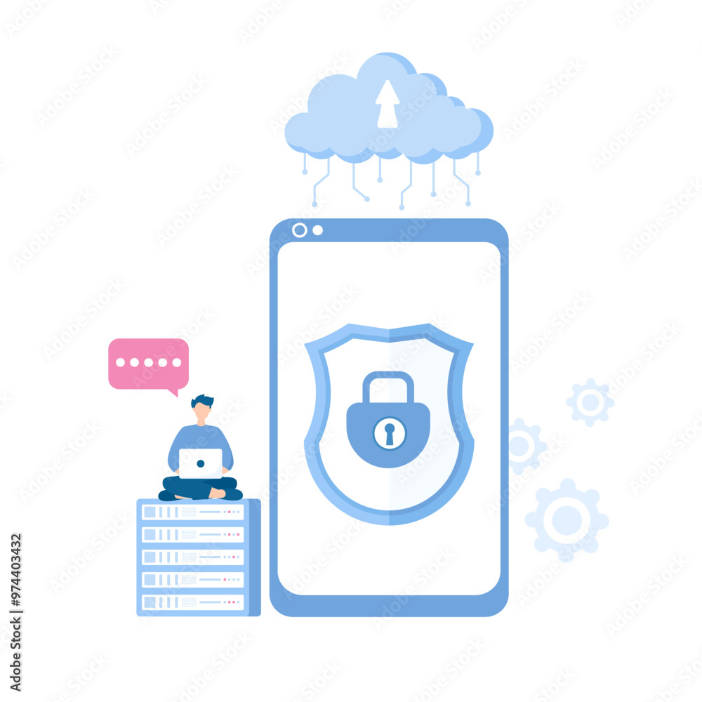 Data cloud private illustration Data cloud private illustration