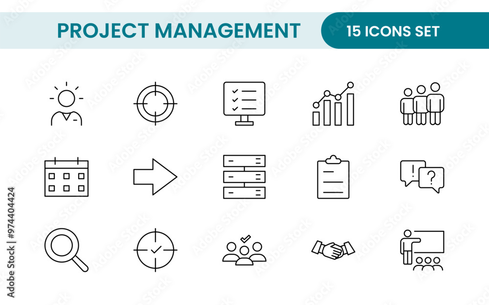 Project Management web icons in line style. Outline icon collection related to Schedule, human resource, management, development, planning, and more. Project Management web icons in line style. Outline icon collection related to Schedule, human resource, management, development, planning, and more.